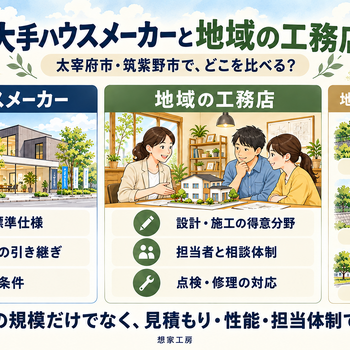 大手ハウスメーカーと地域の工務店、どちらがいい？太宰府市・筑紫野市で後悔しない住宅会社の選び方